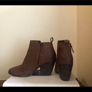 Pair of short brown leather Cole Haan boots